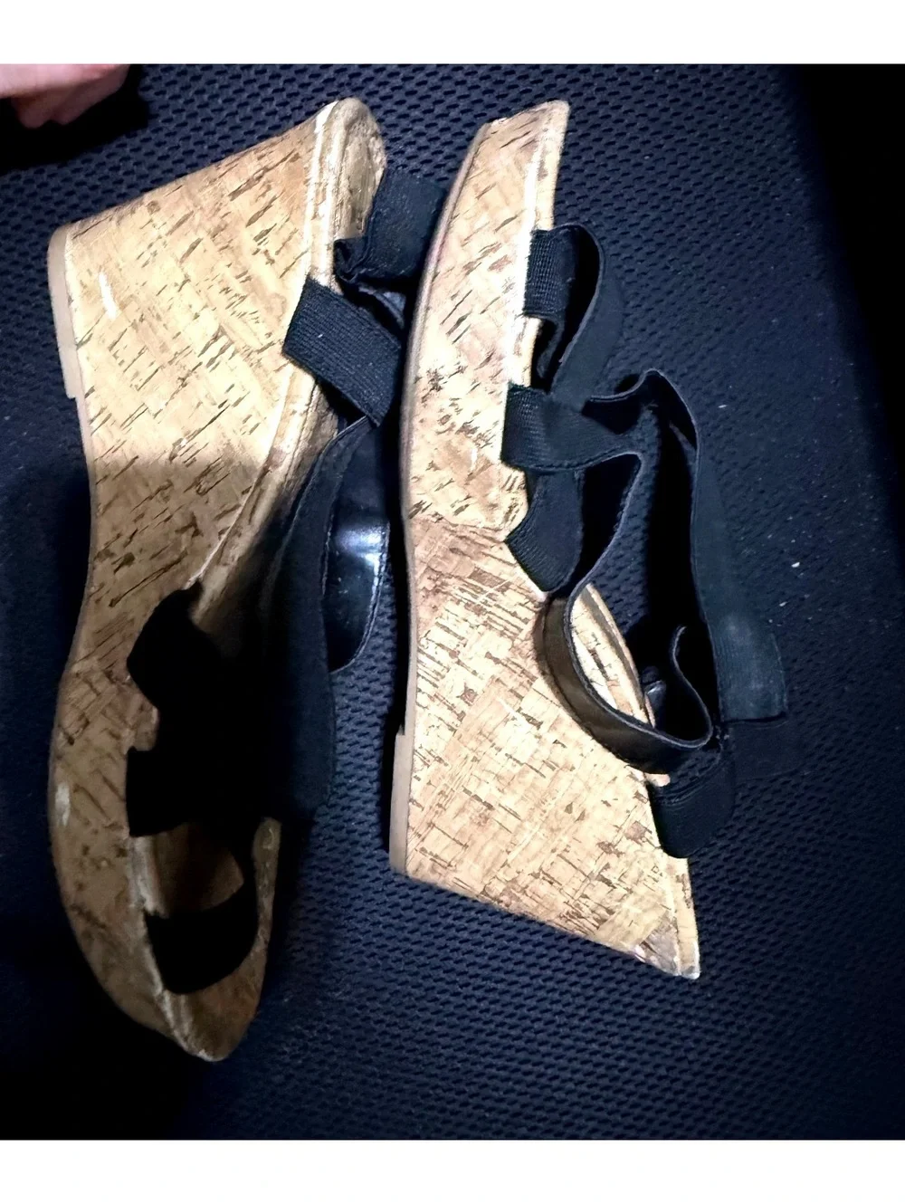 Montego bay strappy casual goddess Wedge sandals cork black